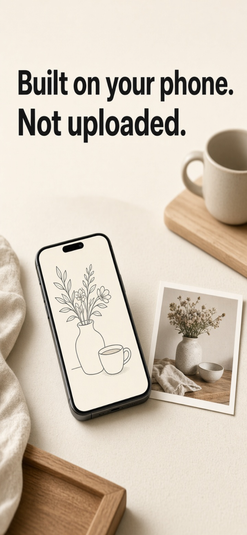 Coloring My Photo on-device privacy screen