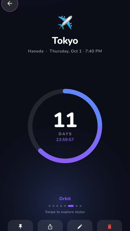 EventTick Orbit countdown ring