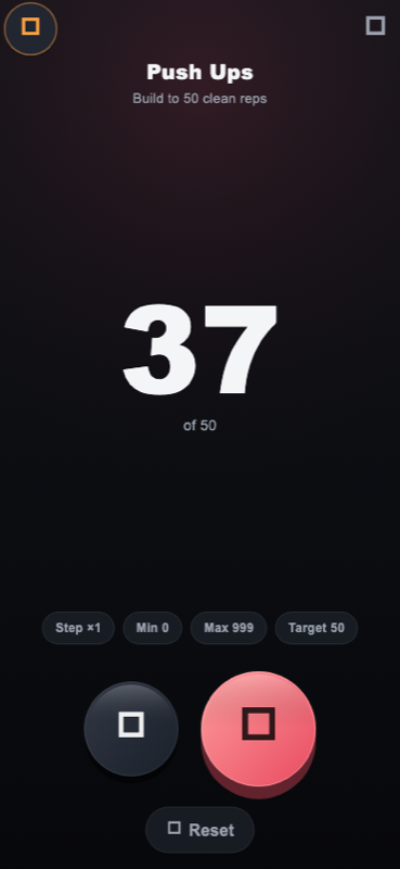 TallyNudge counter detail with giant button